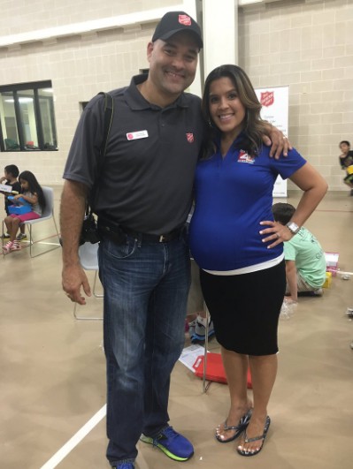 Jeannette Calle with her husband with a baby bump